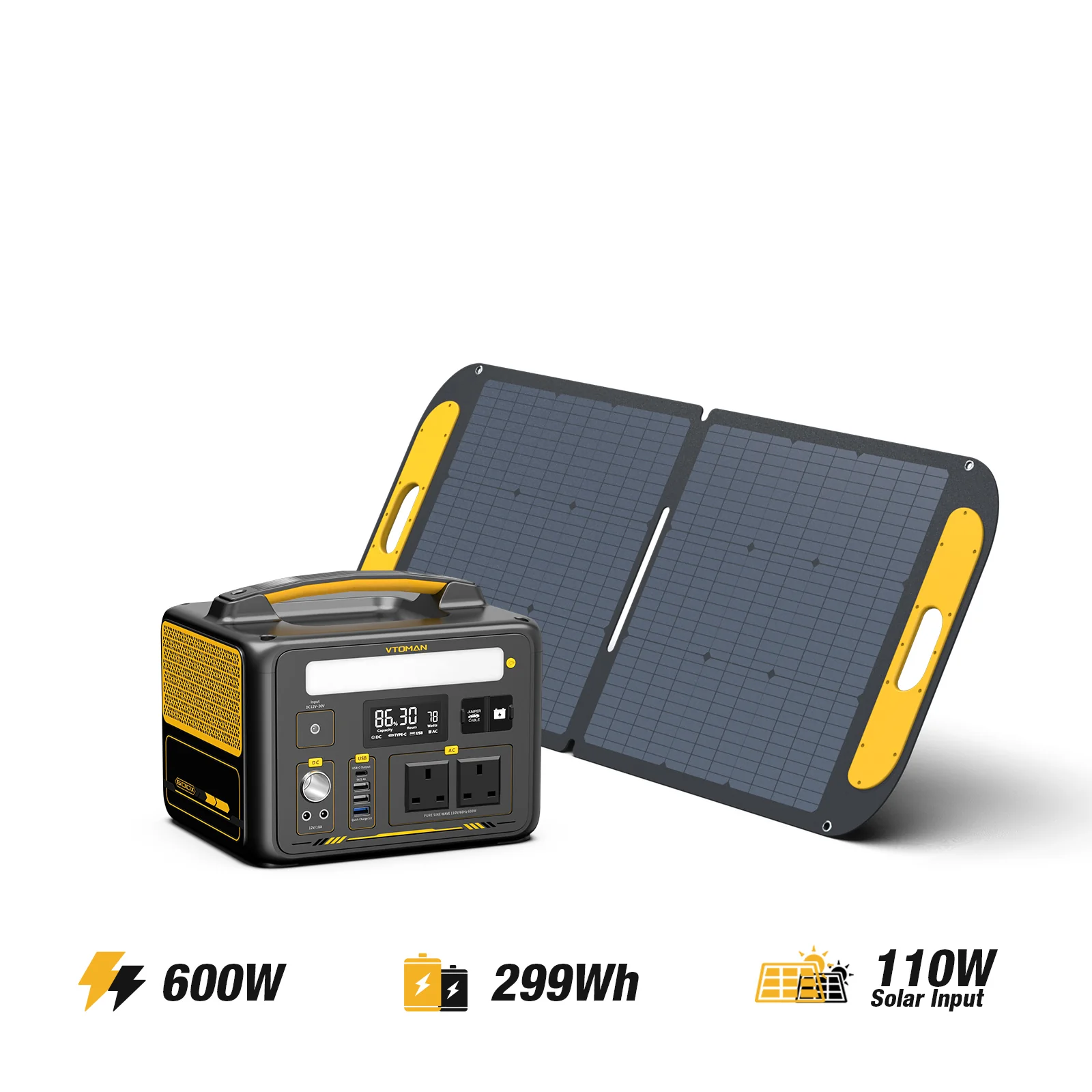 VTOMAN 110W Foldable Portable Solar Panels - Image 3