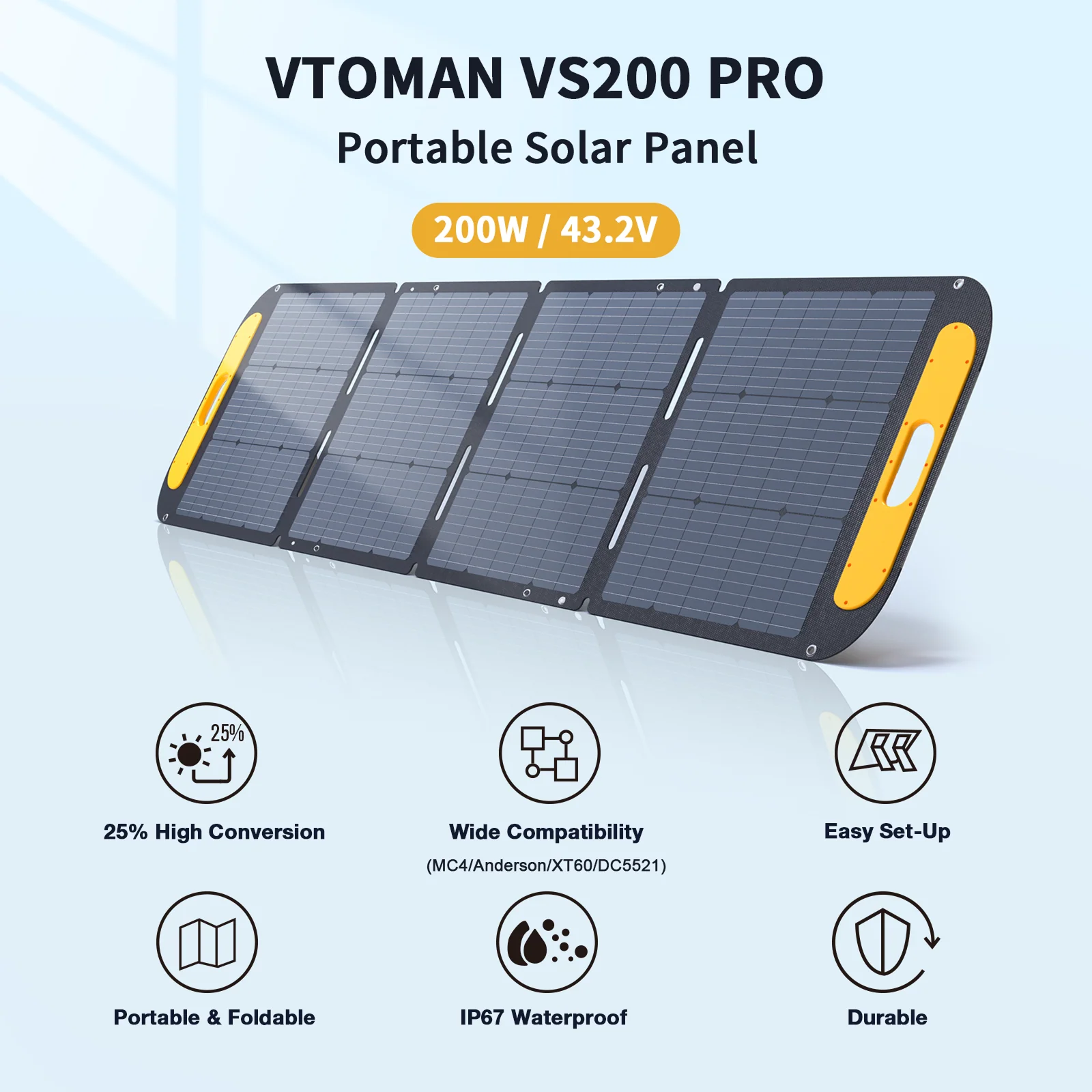 VTOMAN 200W Portable Solar Panel - Image 3