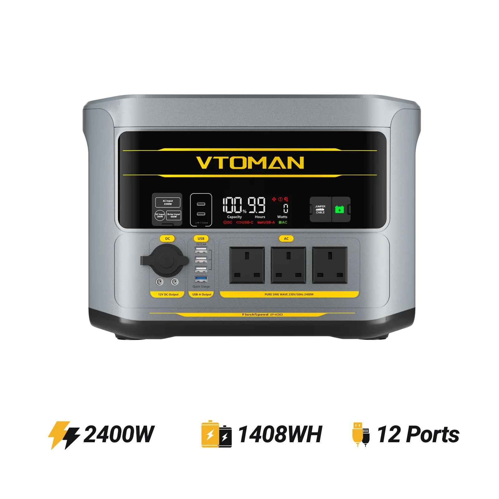 VTOMAN FlashSpeed 2400 Portable Power Station - Image 2