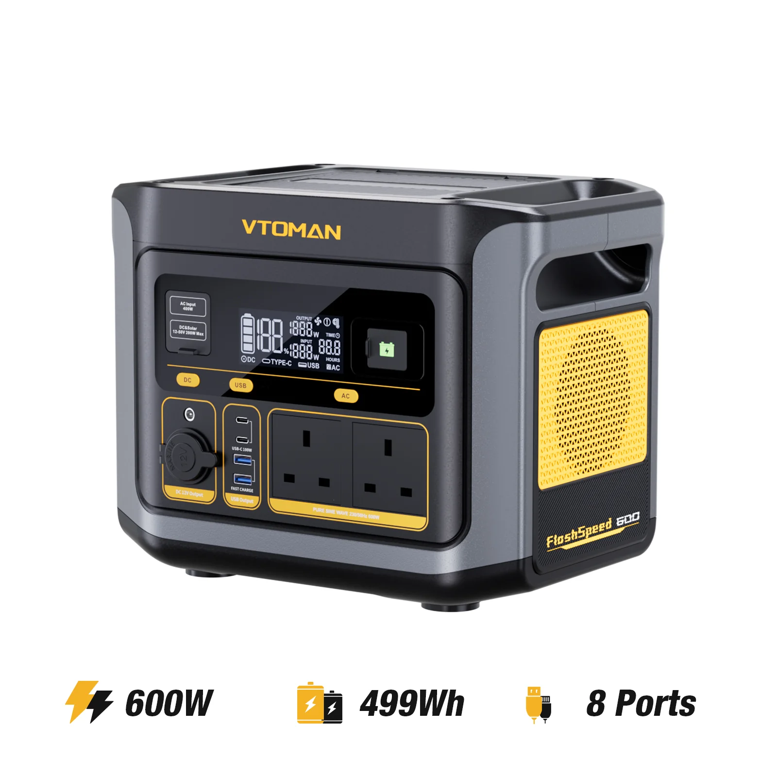 VTOMAN FlashSpeed 600 Portable Power Station - Image 14